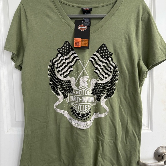 Harley-Davidson Women's Olive Graphic Tee - Picture 1 of 6